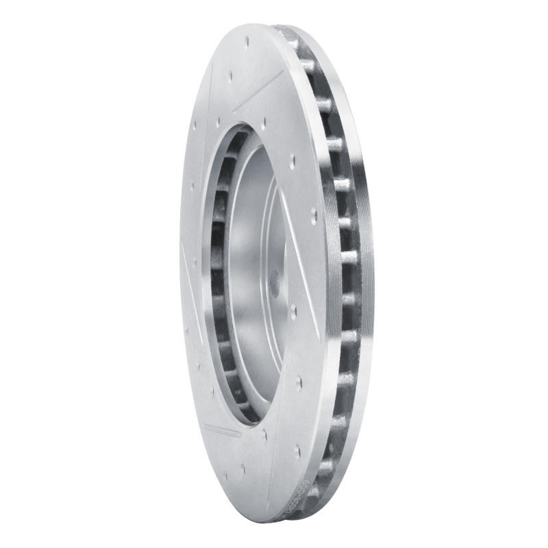 Mazda 626 Brake Rotor (1) - Front Right - R1 Concepts - Drilled & Slotted - Silver - `92-`03